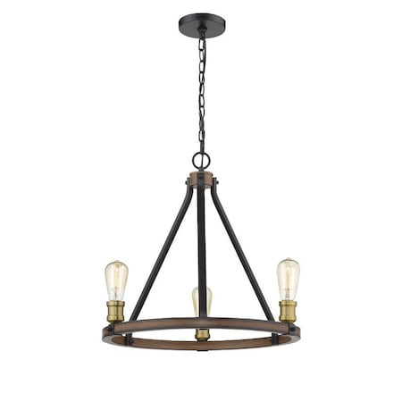 Z-Lite Kirkland 3 Light Chandelier, Rustic Mahogany 472-3RM